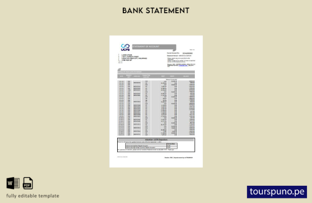 listo para imprimir plantilla de Excel del estado de cuenta del banco UCPB de Fi